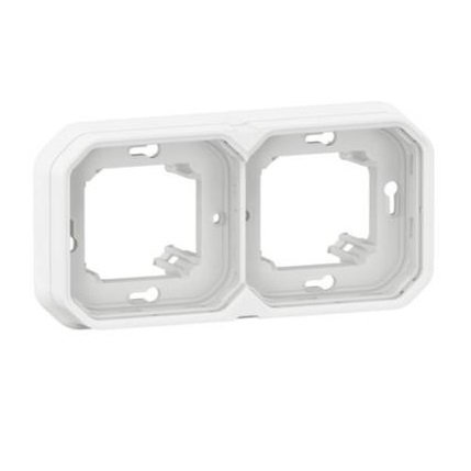 Рамка-супорт 2-постова горизонтальна/вертикальна вбудований, колір Білий PLEXO